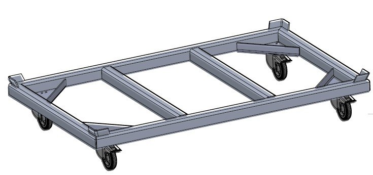 Alu transportvogn til SUB906 til 3 moduler max belastning 300 kg