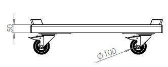 Alu transportvogn til SUB906 til 3 moduler max belastning 300 kg