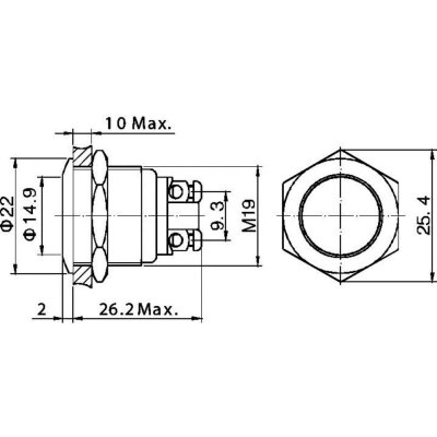 Push to pair kanp til Tascam RX-BT10, 2-pin IP67