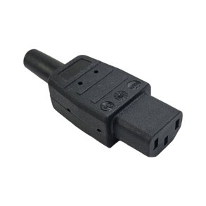 Apparatkontakt 220V 3-polet hun lig sort