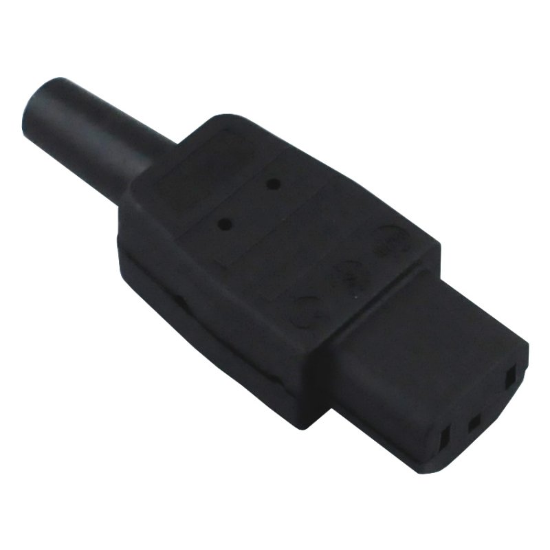Apparat stik 220V 3 pol hun lige sort