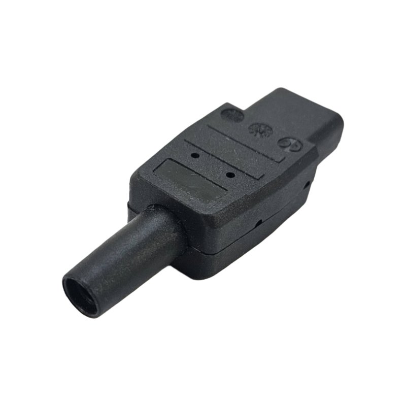 Apparatkontakt 220V 3-polet hun lig sort