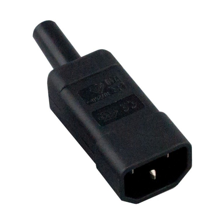 Apparat stik 220V 3 pol han lige sort 