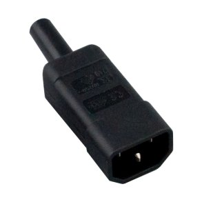 Apparat kabelstik 220V 3 pol han lige sort 
