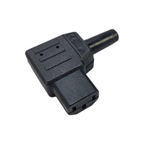 Apparat stik 220V 3 pol hun vinkel sort (hjre)