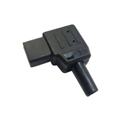 Apparat stik 220V 3 pol hun vinkel sort (h�jre)