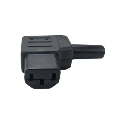 Apparat stik 220V 3 pol hun vinkel sort (hjre)