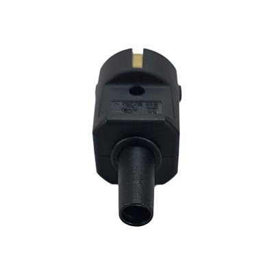 Schuko stikprop 230V rund, m/kabelaflastning, Sort