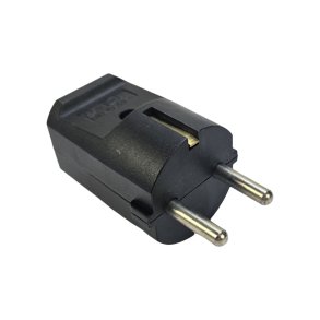 Schuko stikprop 230V rund, Sort