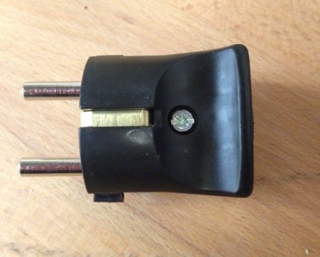 Schuko stikprop 230V rund, Sort