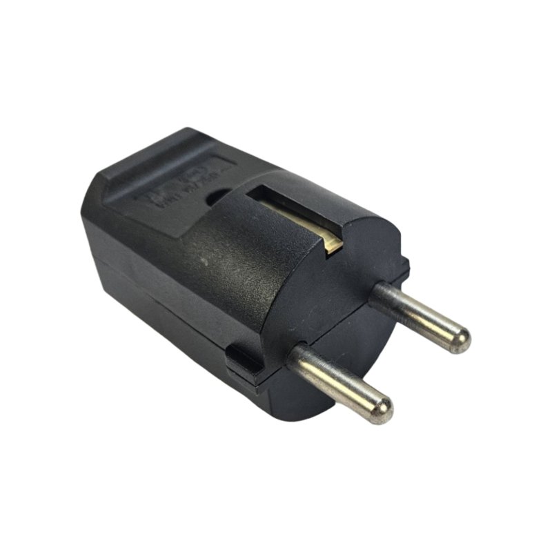 Schuko stickpropp 230V rund, Svart