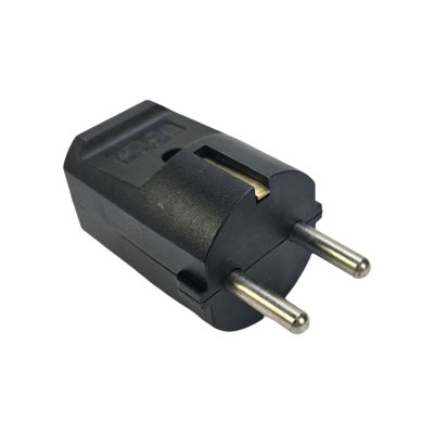 Schuko stikprop 230V rund, Sort