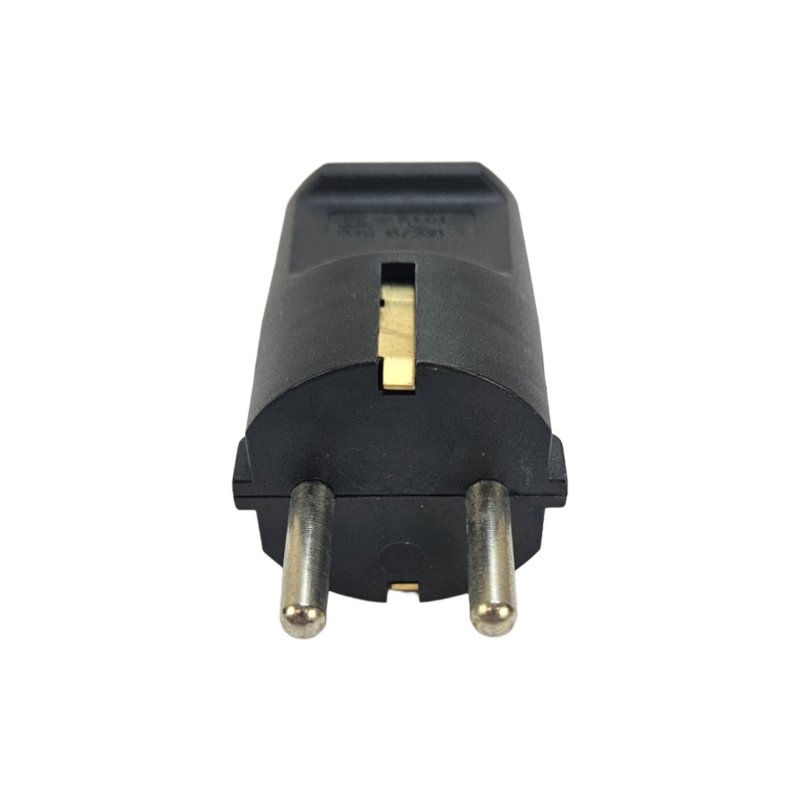 Schuko stikprop 230V rund, Sort