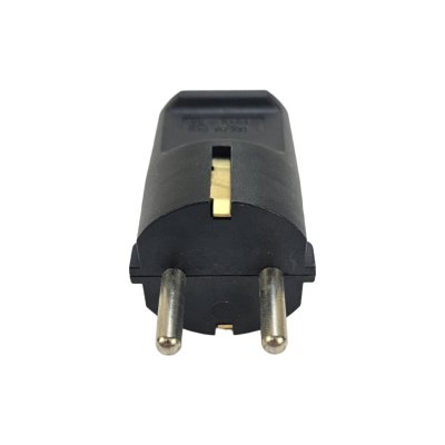 Schuko stickpropp 230V rund, Svart