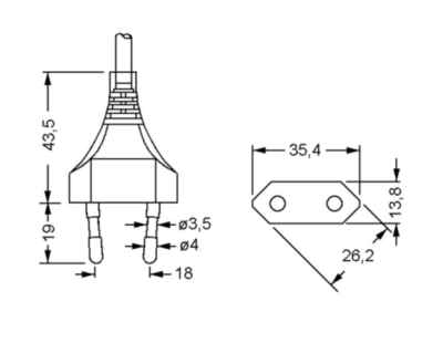 Mipro Str�mkabel Euro han til mini Euro hun 1,8 meter