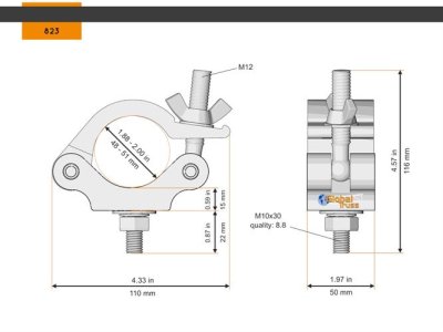Global Truss Clusterring til 6 h�jttalere �=1,0 meter