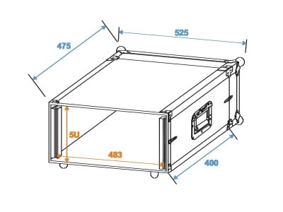 Flightcase rack 5 unit 40 cm dyb