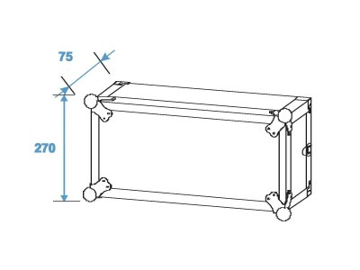 Flightcase rack 5 unit 40 cm dyb