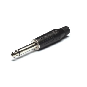 Amphenol mono jack kabel stik, Sort