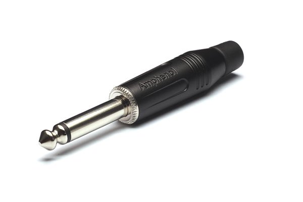 Amphenol mono jack kabelstik, Sort