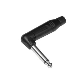 Amphenol mono jack kabel vinklet stik, Sort