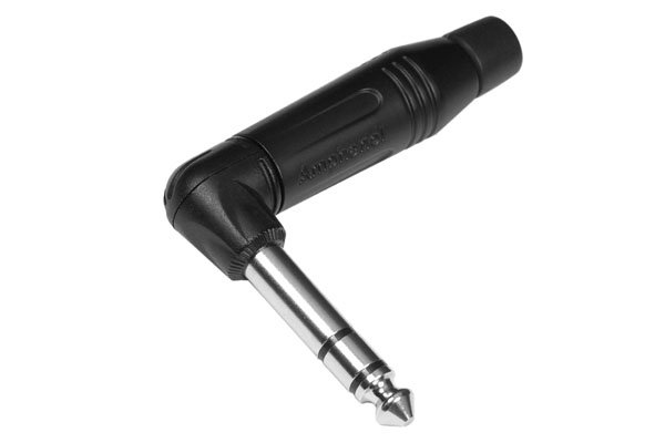 Amphenol stereo jackkabel vinkelstik, Sort