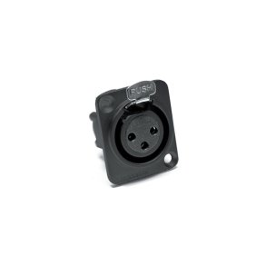 Amphenol 3P XLR hun chassis stik, Sort