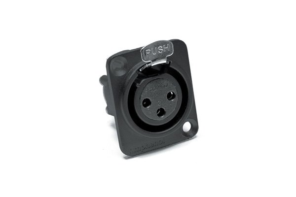 Amphenol 3P XLR hun chassis stik, Sort