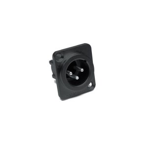 Amphenol 3P XLR chassisstik han, Sort