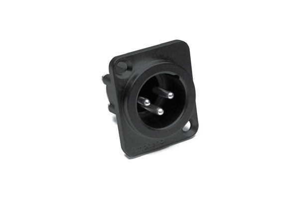 Amphenol 3P XLR chassisstik han, Sort