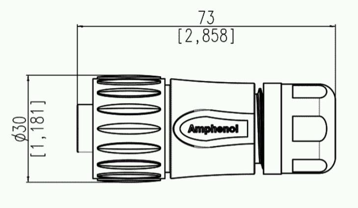 Amphenol Eco 4-pin hun hjttaler kabelstik m/skrueterminaler IP67