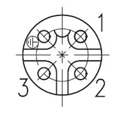 Amphenol Eco 4-pin hun hjttaler vinkel kabelstik m/skrueterminaler IP67