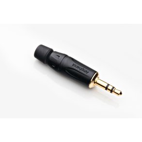 Amphenol 3P minijack kabelstik 3.5 mm, Sort