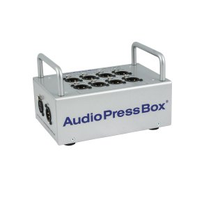 AudioPressBox transportabel audiosplitter 1 in og 8 LINE/MIC Out