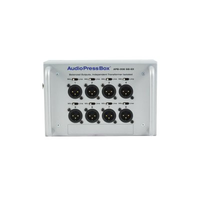 AudioPressBox transportabel audiosplitter 1 in og 8 LINE/MIC Out