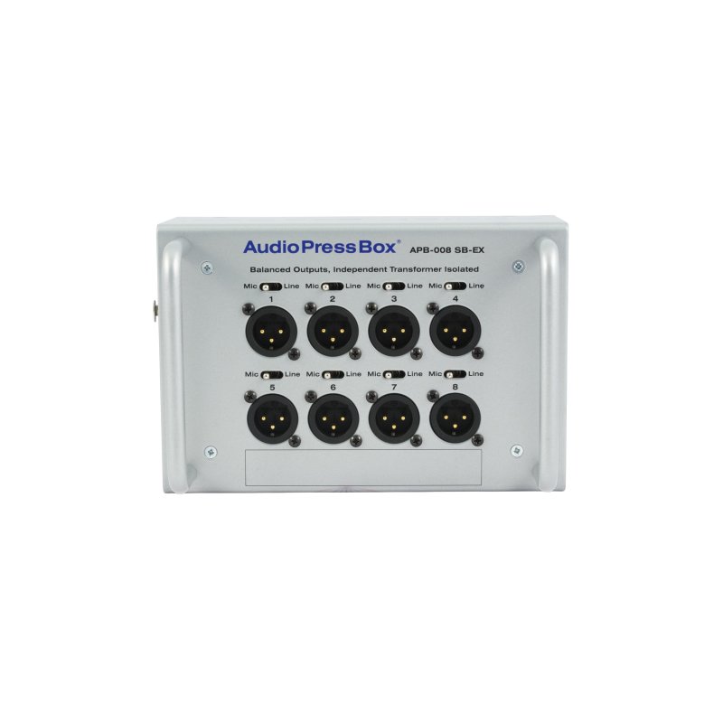 AudioPressBox transportabel audiosplitter 1 in og 8 LINE/MIC Out