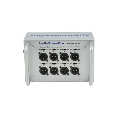 AudioPressBox transportabel audiosplitter 1 in og 8 LINE/MIC Out