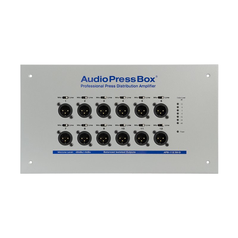 AudioPressBox audiosplitter in-wall 1 Dante in og 12 mic/line out