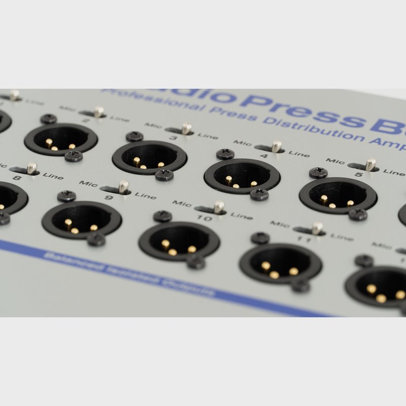 AudioPressBox audiosplitter in-wall 1 Dante in og 12 mic/line out