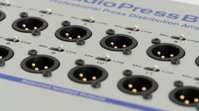 AudioPressBox audiosplitter in-wall 1 Dante in og 12 mic/line out