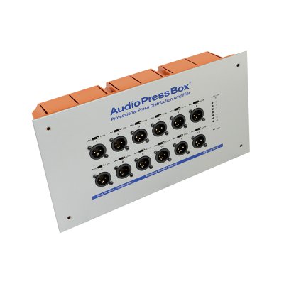 AudioPressBox audiosplitter in-wall 1 Dante in og 12 mic/line out