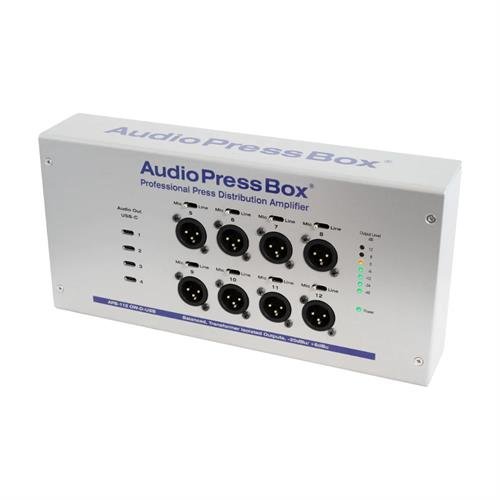 AudioPress Box on-wall Dante stageboks, 8 mic/line og 4 USB-c out