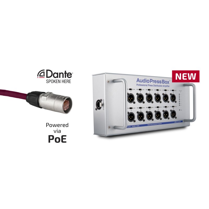 AudioPress Box transportabel 1 x Dante og 12 line/Mic output