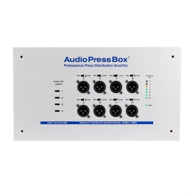 AudioPress Box in-wall Dante stageboks, 8 mic/line og 4 USB-c out