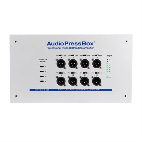 AudioPress Box in-wall Dante stageboks, 8 mic/line og 4 USB-c out