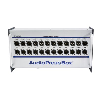 AudioPressBox audiosplitter 1 in og 24 line/mic out, 8 timers batteri drift