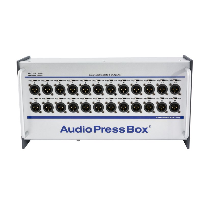 AudioPressBox audiosplitter 1 in og 24 line/mic out, 8 timers batteri drift