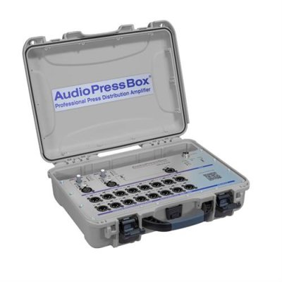 AudioPress Box 216 C-D Dante stageboks 1 Dante + 2 Mic in og 16 mic/line out, 20 timers batteri
