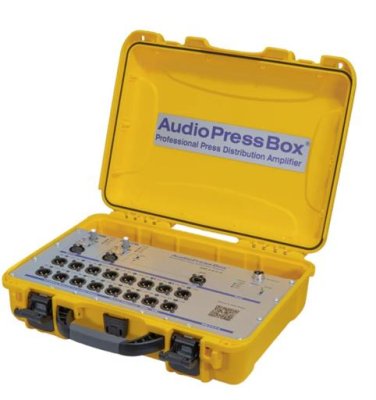 AudioPress Box 216 C-D Dante stageboks 1 Dante + 2 Mic in og 16 mic/line out, 20 timers batteri