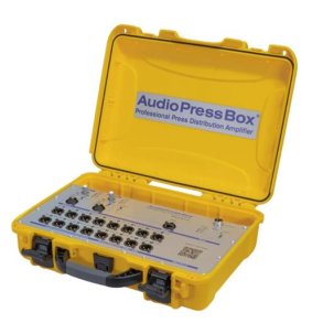 AudioPress Box 216 C-D Dante stageboks 1 Dante + 2 Mic in og 16 mic/line out, 20 timers batteri